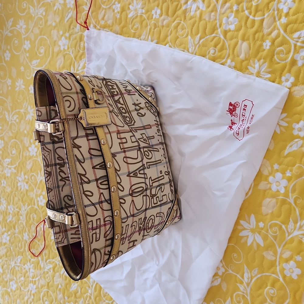 Coach gold handbag